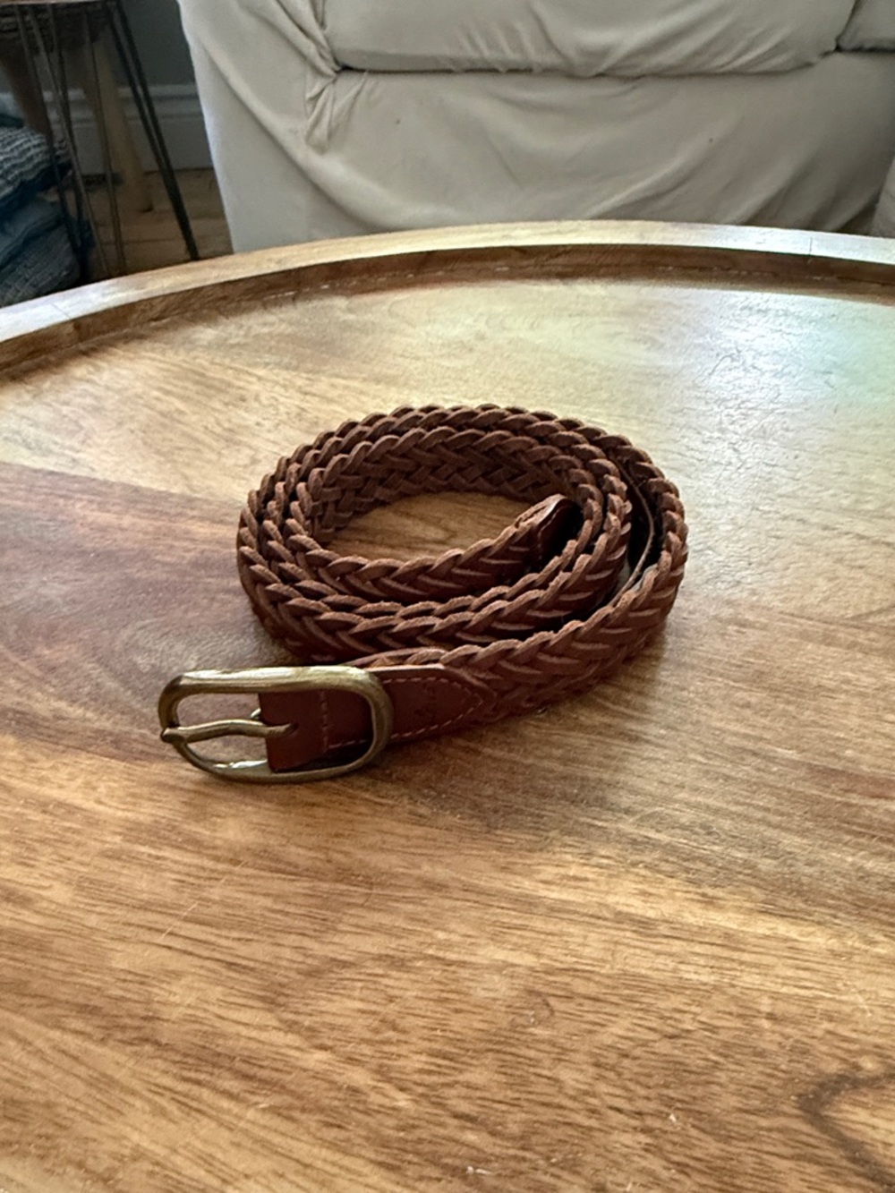 Levi’s Braided Leather Belt Brown Size Medium 1” width